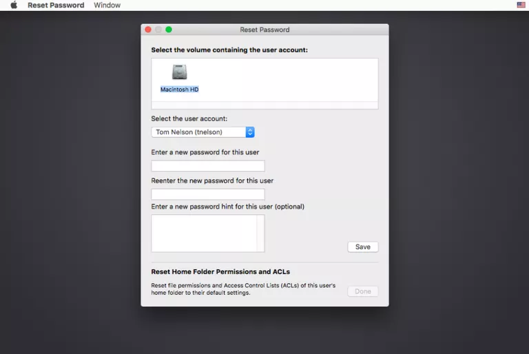 Solución de problemas de Mac - Restablecer permisos de cuenta de usuario